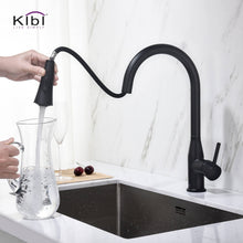 KIBI Napa Single Handle High Arc Pull Down Kitchen Faucet in Matte Black Finish - KKF2005MB