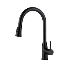 KIBI Napa Single Handle High Arc Pull Down Kitchen Faucet in Matte Black Finish - KKF2005MB