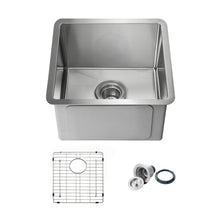 Kibi 16" x 16" x 8" Handcrafted Undermount Single Bowl Kitchen Sink With Satin Finish - K1-S16