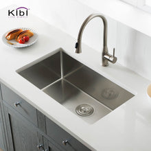 Kibi 30" x 18" x 10" Handcrafted Undermount Single Bowl Kitchen Sink With Satin Finish - K1-S30