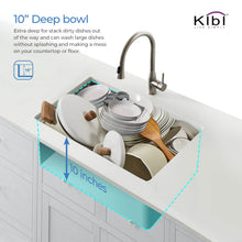 Kibi 32 3/4" x 19" x 10" Single Bowl Undermount Workstation Sink In Satin Finish - K1-S33T