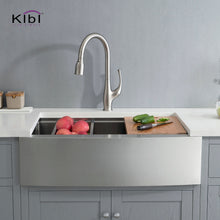 Kibi 33" x 22" x 10" Single Bowl Farmhouse Apron Kitchen Sink With Satin Finish - K1-SF33T