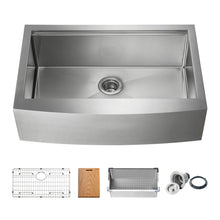 Kibi 27" x 22" x 10" Single Bowl Farmhouse Apron Workstation Sink In Satin Finish - K1-SF27T