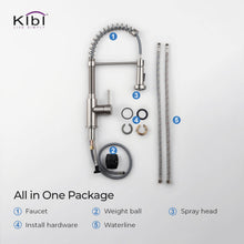 Kibi Aurora Single Handle High Arc Pull Down Kitchen Faucet In Brushed Nickel Finish - KKF2003BN