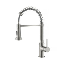 Kibi Aurora Single Handle High Arc Pull Down Kitchen Faucet In Brushed Nickel Finish - KKF2003BN