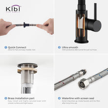 Kibi Aurora Single Handle High Arc Pull Down Kitchen Faucet In Matte Black Finish - KKF2003MB