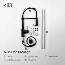 Kibi Aurora Single Handle High Arc Pull Down Kitchen Faucet In Matte Black Finish - KKF2003MB