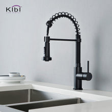 Kibi Aurora Single Handle High Arc Pull Down Kitchen Faucet In Matte Black Finish - KKF2003MB