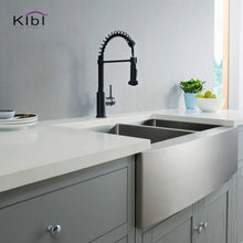 Kibi Aurora Single Handle High Arc Pull Down Kitchen Faucet In Matte Black Finish - KKF2003MB