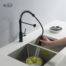 Kibi Aurora Single Handle High Arc Pull Down Kitchen Faucet In Matte Black Finish - KKF2003MB