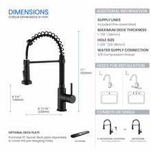 Kibi Aurora Single Handle High Arc Pull Down Kitchen Faucet In Matte Black Finish - KKF2003MB