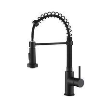 Kibi Aurora Single Handle High Arc Pull Down Kitchen Faucet In Matte Black Finish - KKF2003MB