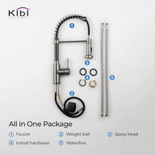 Kibi Aurora Single Handle High Arc Pull Down Kitchen Faucet In Titanium Finish - KKF2003TT