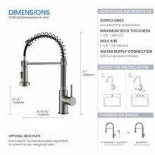 Kibi Aurora Single Handle High Arc Pull Down Kitchen Faucet In Titanium Finish - KKF2003TT