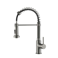 Kibi Aurora Single Handle High Arc Pull Down Kitchen Faucet In Titanium Finish - KKF2003TT