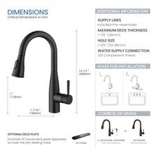 Kibi Bari Single Handle Pull Down Kitchen Bar Sink Faucet With Soap Dispenser in Matte Black Finish - C-KKF2015MB-KSD100MB