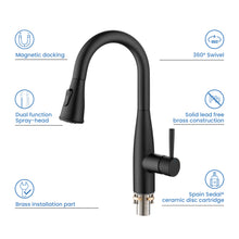 Kibi Bari Single Handle Pull Down Kitchen Bar Sink Faucet With Soap Dispenser in Matte Black Finish - C-KKF2015MB-KSD100MB