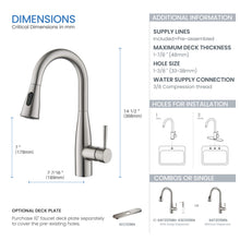 Kibi Bari Single Handle Pull Down Kitchen and Bar Sink Faucet in Brushed Nickel Finish - KKF2015BN