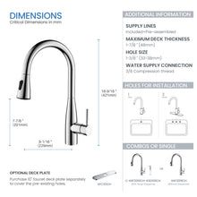 Kibi Bari-T Single Handle Pull Down Kitchen Sink Faucet in Chrome Finish - KKF2016CH