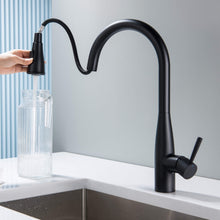 Kibi Bari-T Single Handle Pull Down Kitchen Sink Faucet in Matte Black Finish - KKF2016MB