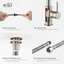 Kibi Casa Single Handle High Arc Pull Down Kitchen Faucet in Brushed Nickel Finish - KKF2002BN