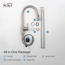 Kibi Casa Single Handle High Arc Pull Down Kitchen Faucet in Brushed Nickel Finish - KKF2002BN
