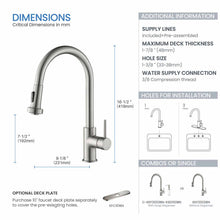 Kibi Casa Single Handle High Arc Pull Down Kitchen Faucet in Brushed Nickel Finish - KKF2002BN