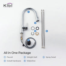 Kibi Casa Single Handle High Arc Pull Down Kitchen Faucet in Chrome Finish - KKF2002CH