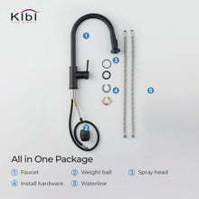 Kibi Casa Single Handle High Arc Pull Down Kitchen Faucet in Matte Black Finish - KKF2002MB