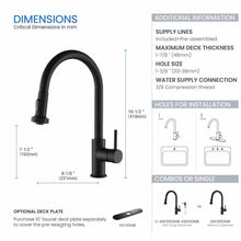 Kibi Casa Single Handle High Arc Pull Down Kitchen Faucet in Matte Black Finish - KKF2002MB