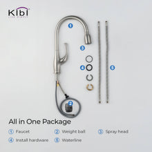 Kibi Cedar Single Handle High Arc Pull Down Kitchen Faucet in Brushed Nickel Finish - KKF2010BN