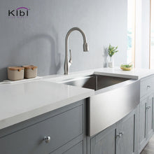Kibi Cedar Single Handle High Arc Pull Down Kitchen Faucet in Brushed Nickel Finish - KKF2010BN