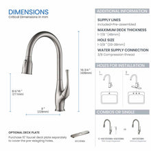 Kibi Cedar Single Handle High Arc Pull Down Kitchen Faucet in Brushed Nickel Finish - KKF2010BN