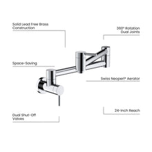 Kibi Circular Kitchen Pot Filler In Chrome Finish - KPF601CH