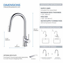 Kibi Circular Single Handle Pull Down Kitchen Faucet With Soap Dispenser in Chrome Finish - C-KKF2013CH-KSD100CH
