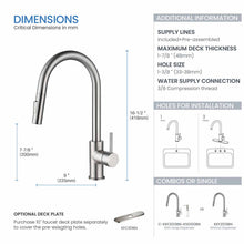 Kibi Circular Single Handle Pull Down Kitchen Faucet in Brushed Nickel Finish - KKF2013BN