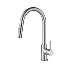 Kibi Circular Single Handle Pull Down Kitchen Faucet in Brushed Nickel Finish - KKF2013BN