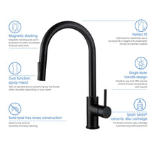 Kibi Circular Single Handle Pull Down Kitchen Faucet in Matte Black Finish - KKF2013MB