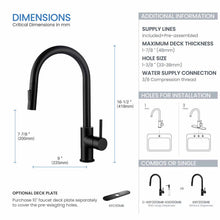 Kibi Circular Single Handle Pull Down Kitchen Faucet in Matte Black Finish - KKF2013MB