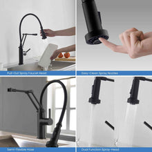 Kibi Engel Single Handle Pull Down Kitchen Faucet In Matte Black Finish - KKF2014MB