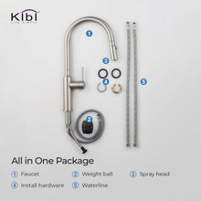Kibi Hilo Single Handle High Arc Pull Down Kitchen Faucet in Brushed Nickel Finish - KKF2008BN