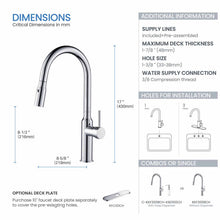 Kibi Hilo Single Handle High Arc Pull Down Kitchen Faucet in Chrome Finish - KKF2008CH
