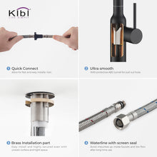 Kibi Hilo Single Handle High Arc Pull Down Kitchen Faucet in Matte Black Finish - KKF2008MB
