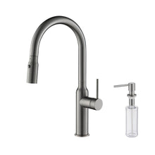 Kibi Hilo Single Handle High Arc Pull Down Kitchen Faucet in Titanium Finish - KKF2008TT