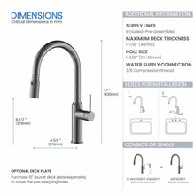 Kibi Hilo Single Handle High Arc Pull Down Kitchen Faucet in Titanium Finish - KKF2008TT