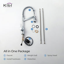 Kibi Largo Single Handle Pull Down Kitchen Faucet With Soap Dispenser in Chrome Finish - C-KKF2006CH-KSD100CH