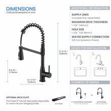 Kibi Largo Single Handle Pull Down Kitchen Faucet With Soap Dispenser in Matte Black Finish - C-KKF2006MB-KSD100MB