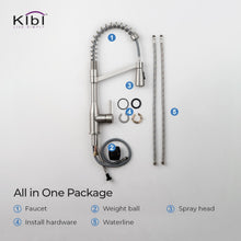 Kibi Largo Single Handle Pull Down Kitchen Faucet in Brushed Nickel Finish - KKF2006BN