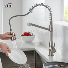 Kibi Largo Single Handle Pull Down Kitchen Faucet in Brushed Nickel Finish - KKF2006BN
