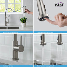Kibi Lodi Single Handle High Arc Pull Down Kitchen Faucet IN Brushed Nickel Finish - KKF2004BN